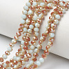 Electroplate Opaque Solid Color Glass Beads Strands X-EGLA-A034-P4mm-J01-1