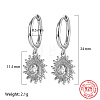 Rhodium Plated 925 Sterling Silver Micro Pave Cubic Zirconia Dangle Hoop Earrings HV0375-4-1