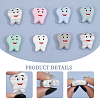 14Pcs 7 Colors Tooth Food Grade Eco-Friendly Silicone Beads SIL-FH0001-06-5
