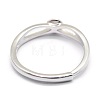 Anti-Tarnish Adjustable Rhodium Plated 925 Sterling Silver Design Ring Mounts Fittings with Pearl Seat X-STER-I016-016P-4