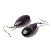 Natural & Synthetic Mixed Gemstone Teardrop Dangle Earrings EJEW-E296-06P-B-3