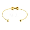 Brass Bowknot Cuff Bangles for Women BJEW-Z072-03G-04-3