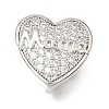 Mother's Day Brass Micro Pave Cubic Zirconia Slide Charms KK-E802-21P-B-1