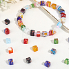 180Pcs Cube Handmade Millefiori Glass Beads LK-PA0001-08-7