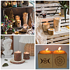 Friendship Series Wooden Candle Holder and Candles Set AJEW-SD0001-16C-7