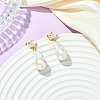 Brass Micro Pave Cubic Zirconia Stud Dangle Earrings for Women EJEW-JE07279-01-1