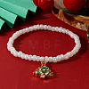 Christmas 304 Stainless Steel Enamel Charm Bracelets LB4238-1-1