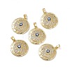 Brass Clear Cubic Zirconia Pendant with Enamel Evil Eye KK-E068-VA183-2-5