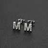 Brass Micro Pave Clear Cubic Zirconia Stud Earrings FS-WGC2F12-13-1