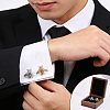 Wood Cuff-link Gift Storage Magnetic Boxes CON-WH0089-265A-7