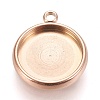 Ion Plating(IP) 304 Stainless Steel Pendant Cabochon Settings STAS-K202-03E-RG-1