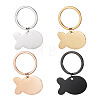4Pcs 4 Colors Stainless Steel Fish Keychains KEYC-TA0004-80B-1