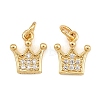 Brass Micro Pave Clear Cubic Zirconia Charms KK-Q085-04A-G-1