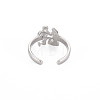 Non-Tarnish 304 Stainless Steel 12 Constellations/Zodiac Signs Open Cuff Ring for Women RJEW-S405-156P-I-2