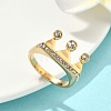 304 Stainless Steel Micro Pave Cubic Zirconia Finger Rings for Women RJEW-F205-01F-G-1