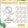 40Pcs 1-Hole Alloy Shank Buttons BUTT-MA0001-18P-2