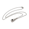 304 Stainless Steel Black Enamel Heart Teardrop Keepsake Ashes Memorial Necklaces NJEW-P326-06P-4