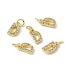 Real 18K Gold Plated Brass Micro Pave Clear Cubic Zirconia Charms KK-E068-VB452-D-4