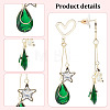2 Pairs 2 Colors Rhinestone Star & Teardrop Dangle Stud Earrings EJEW-FI0001-24-3