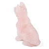 Natural Rose Quartz Wolf Figurines Statues for Home Office Desktop Feng Shui Ornament G-Q172-13B-2