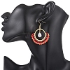 Flat Round Glass Dangle Earrings EJEW-MZ00705-5