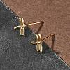 Brass Stud Earrings for Women EJEW-F403-06G-2