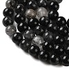 Natural Tourmalinated Quartz Beads Strands G-C268-B06-02-4
