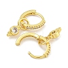 Rack Plating Brass Pave Clear Cubic Zirconia Hoop Earrings for Women EJEW-G410-45G-2