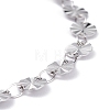 Tarnish Resistant 304 Stainless Steel Flat Round Link Chain Bracelets BJEW-I295-10P-3