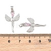 Brass Micro Pave Pink Cubic Zirconia Pendants CU-CBABDE1-10P-3