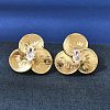 Brass Clear Cubic Zirconia Stud Earrings for Women EJEW-A162-03G-1