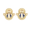 Brass Enamel Religion Virgin Connector Charms KK-L275-31G-1