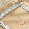 Brass Micro Pave Cubic Zirconia Star Oval Pendant Necklaces NJEW-R018-04G-01-2