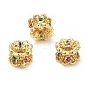 Rack Plating Brass Cubic Zirconia Spacer Beads KK-R147-01G-1