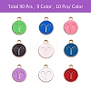 90Pcs 9 Colors Alloy Enamel Pendants ENAM-SZ0001-54D-4