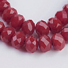 Opaque Solid Color Crystal Glass Rondelle Beads Strands EGLA-F047A-10-3