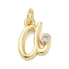 Brass Micro Pave Clear Cubic Zirconia Charms KK-D289-66G-A-1