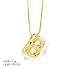 Brass Micro Pave Clear Cubic Zirconia Initial Pendant Necklaces FS-WGF17D9-07-2