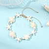 Adjustable Dyed Synthetic Turquoise & Non-magnetic Synthetic Hematite Beads Braided Beads Bracelets for Women Men BJEW-JB13779-02-2