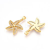 Brass Micro Pave Cubic Zirconia Pendants KK-T070-86G-2