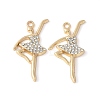 Alloy Crystal Rhinestone Pendants PALLOY-E775-18G-1