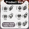 10Pcs 5 Styles 304 Stainless Steel/316 Surgical Stainless Steel European Beads STAS-OC0001-39-2