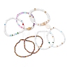 Bohemian Resin & Alloy & Glass Beads & Shell & Plastic Pearls Beaded Stretch Bracelets BJEW-Z169-01A-3