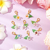 Flower ABS Plastic Imitation Pearl & Acrylic Pendant Decorations HJEW-JM02988-01-1