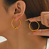 Faceted Round Brass Hoop Earrings GM3674-3-1