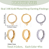 6 Pairs 3 Colors Rack Plating Brass Hoop Earring Findings KK-CN0002-45-2