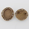 Vintage Alloy Brooch Cabochon Bezel Settings PALLOY-O038-30AB-NF-1