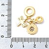 Brass Micro Pave Cubic Zirconia European Dangle Charms KK-Z150-06G-01-3