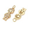 Brass Micro Pave Black Cubic Zirconia Pendants CU-CBA9AFC-01G-01-2