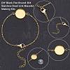 10Pcs 2 Colors 304 Stainless Steel Round Cabochon Setting Bracelets BJEW-SP0001-30-5